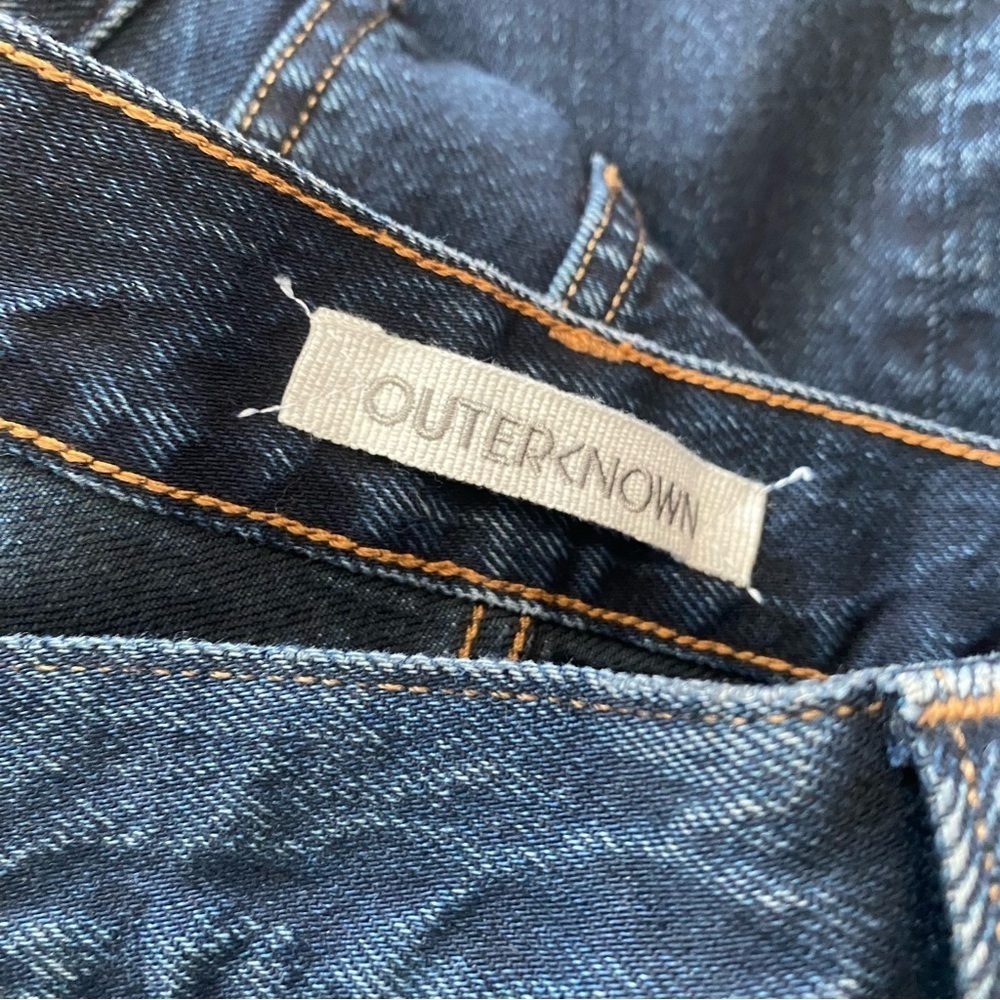 Outerknown Dark Wash High Rise Button Fly Straight Leg Jeans Size 27 - Picture 7 of 8
